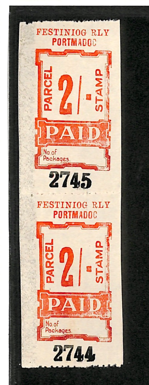 GB Wales FESTINIOG RAILWAY Parcel Stamp 2s *PORTMADOC* STATION Mint PAIR VB9 - Image 20