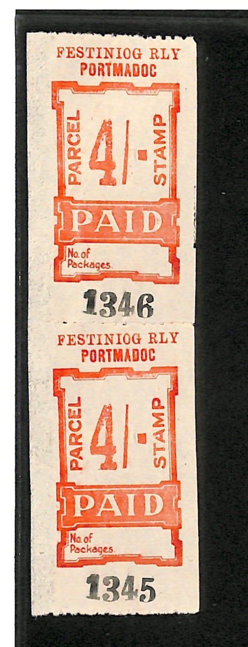 GB Wales FESTINIOG RAILWAY Parcel Stamp 4s *PORTMADOC* STATION Mint PAIR MNH VB7 - Image 20