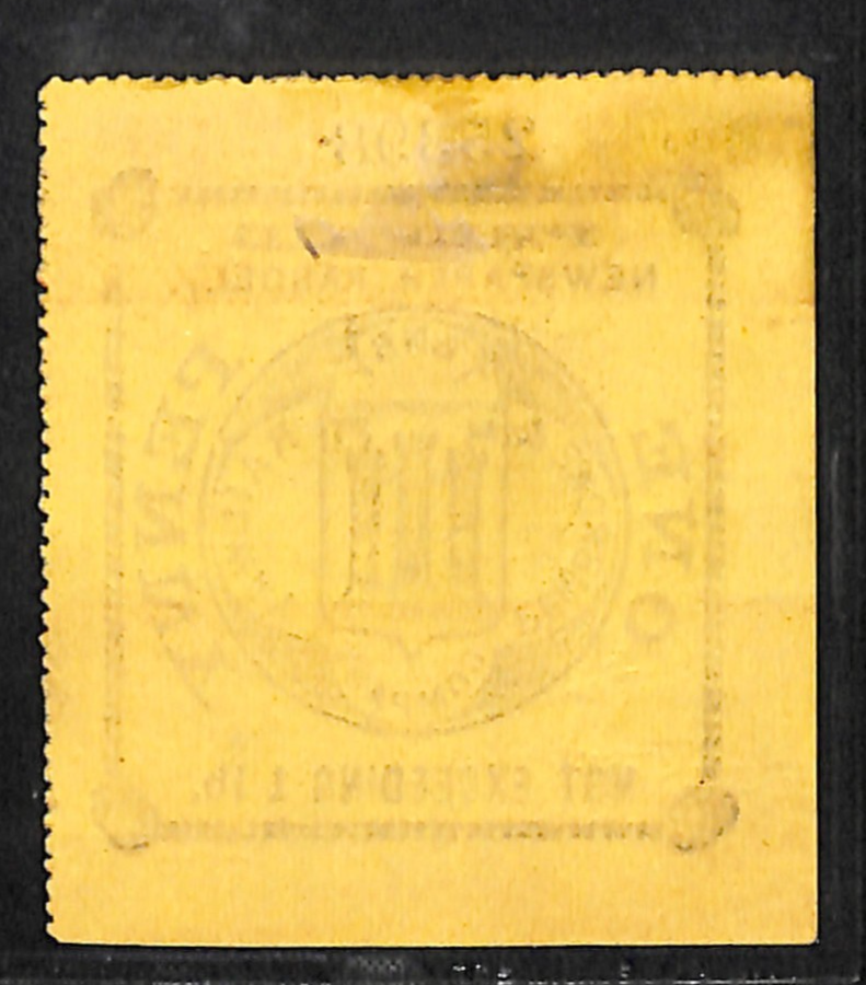 GB Wales PEMBROKE & TENBY RAILWAY Newspaper Parcel Stamp 1d P&TR *Used* VS137 - Image 3