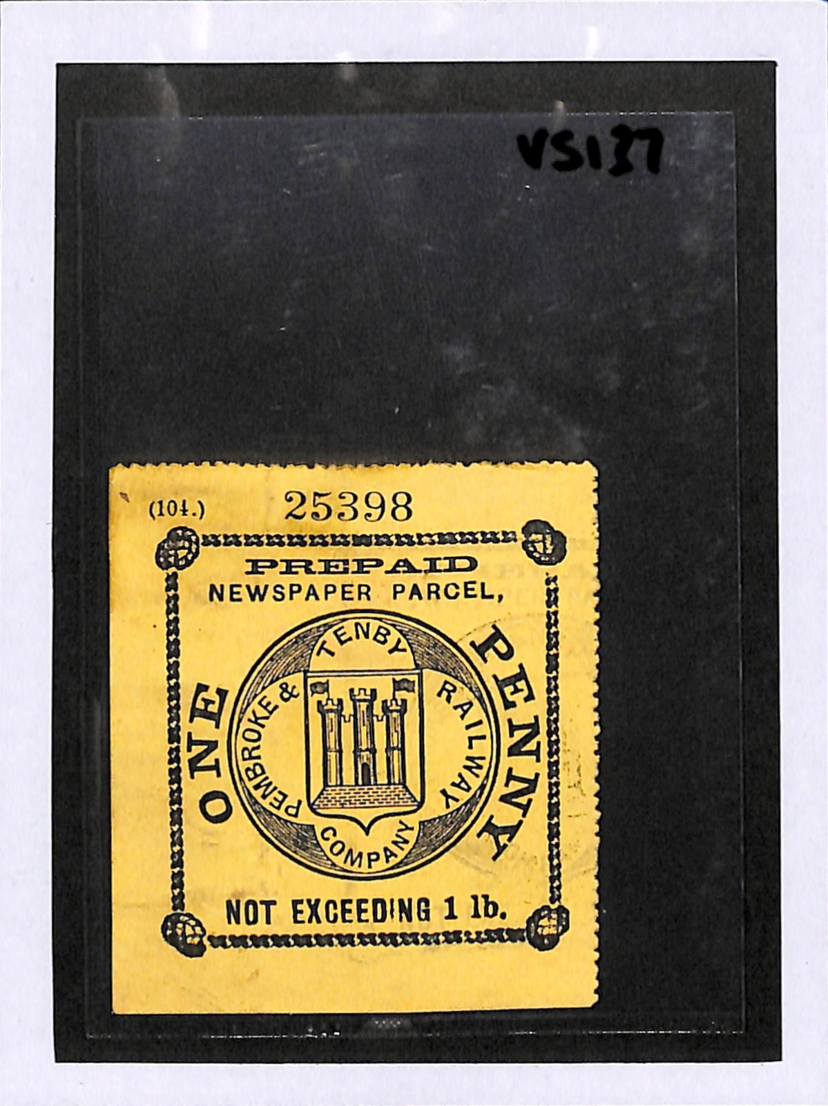 GB Wales PEMBROKE & TENBY RAILWAY Newspaper Parcel Stamp 1d P&TR *Used* VS137 - Image 4