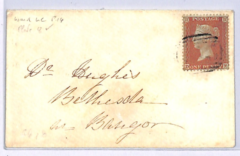 GB Wales PENNY RED SG.29 Cover 1855 Scarce *BETHESDA* MOO CDS Caernarvons XB260 - Image 3
