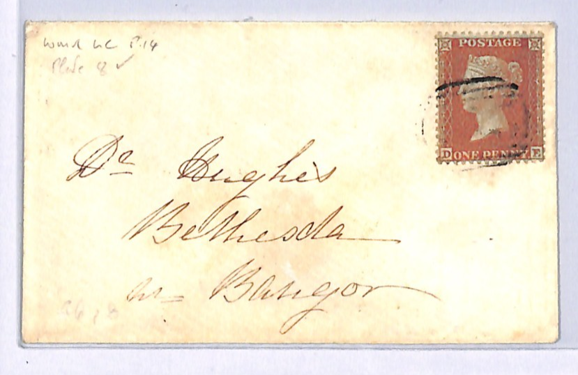 GB Wales PENNY RED SG.29 Cover 1855 Scarce *BETHESDA* MOO CDS Caernarvons XB260 - Image 8