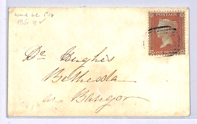 GB Wales PENNY RED SG.29 Cover 1855 Scarce *BETHESDA* MOO CDS Caernarvons XB260 - Image 10