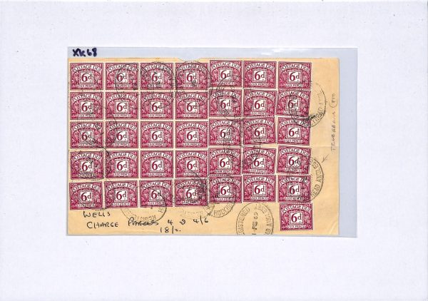 GB Wales QEII 6d POSTAGE DUE Large Multiple *TELEGRAM* FORM Holyhead Ovals XK68 - Image 9