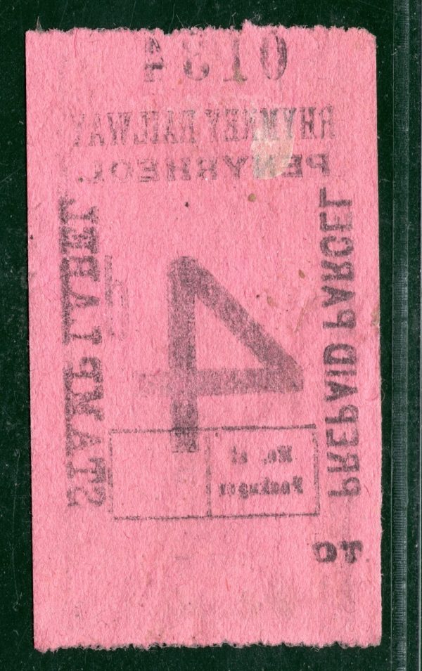 GB Wales RHYMNEY RAILWAY Rare Parcel Stamp 4d *PENYRHEOL* STATION Used SILVER12 - Image 3