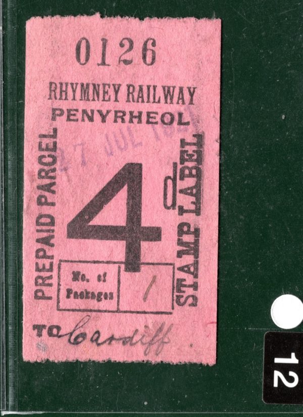 GB Wales RHYMNEY RAILWAY Rare Parcel Stamp 4d *PENYRHEOL* STATION Used SILVER12 - Image 4