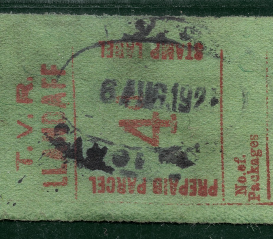 GB Wales TAFF VALE RAILWAY Parcel Stamp 4d *LLANDAFF* STATION Used 1921 YOW122 - Image 3