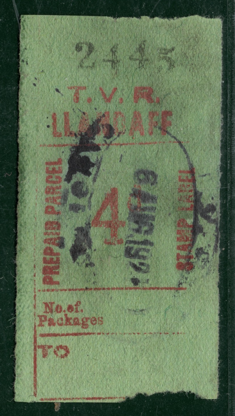 GB Wales TAFF VALE RAILWAY Parcel Stamp 4d *LLANDAFF* STATION Used 1921 YOW122 - Image 4