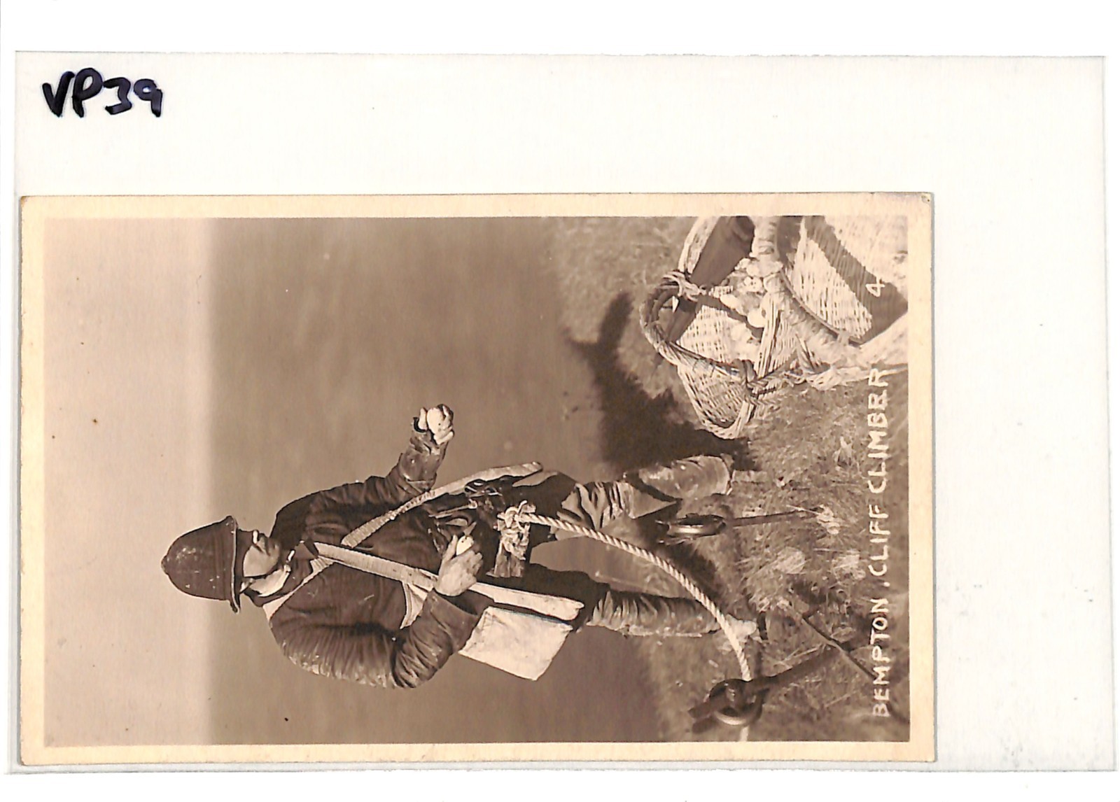 GB Yorks Postcard *BEMPTON CLIFF CLIMBER* Real Photo BIRDS EGGS {samwells}VP39 - Image 5