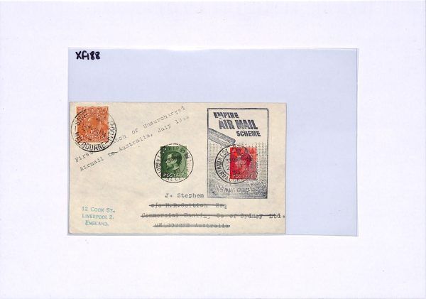 GB/AUSTRALIA Cover 1938 KEVIII KGV MIXED FRANKING Empire Air Mail Scheme XF188 - Image 5