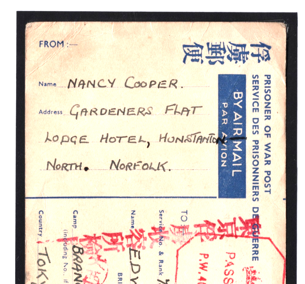 GB/JAPAN WW2 POW Stationery 3d Card Hunstanton 1944 TOKYO CENSOR No2 Camp i80 - Image 7