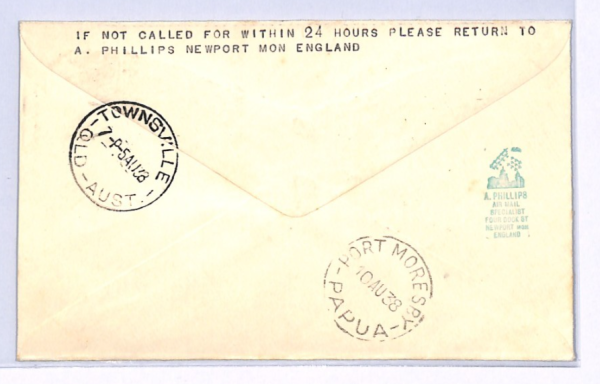GB/PAPUA Cover EMPIRE AIR SCHEME 1938 *POINTING HAND/Port Moresby* Retour XF216 - Image 5