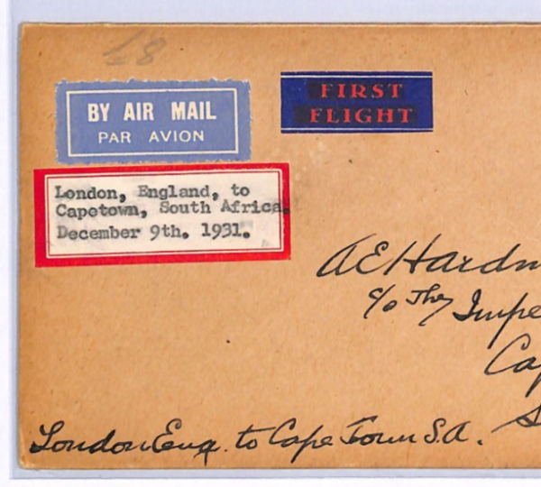 GB/SOUTH AFRICA Air Mail Cover IMPERIAL FIRST FLIGHT 1931 *UNUSUAL LABELS* XF119 - Image 4