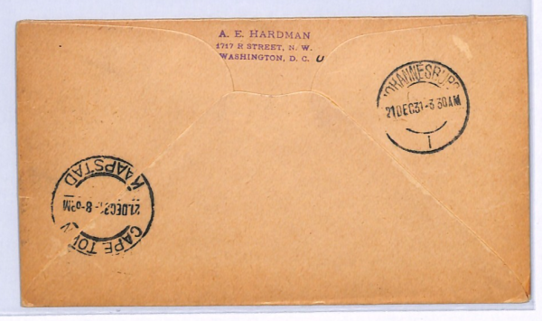 GB/SOUTH AFRICA Air Mail Cover IMPERIAL FIRST FLIGHT 1931 *UNUSUAL LABELS* XF119 - Image 5