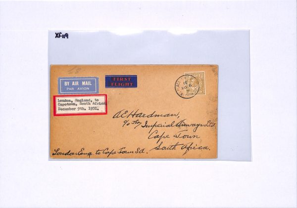 GB/SOUTH AFRICA Air Mail Cover IMPERIAL FIRST FLIGHT 1931 *UNUSUAL LABELS* XF119 - Image 7