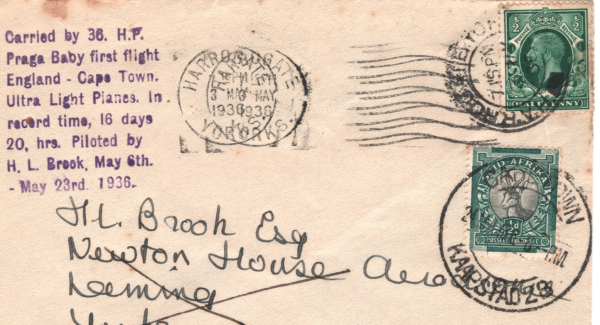 GB/SOUTH AFRICA Cover *AIR RACE* 1938 KEVIII Mixed Franking PRAGA BABY XT148 - Image 5
