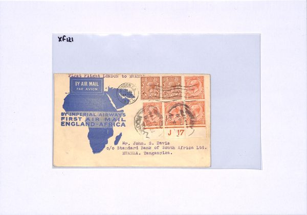 GB/TANGANYIKA Airmail KGV *CONTROL STRIP* Cover 1931 IMPERIAL FIRST FLIGHT XF121 - Image 7