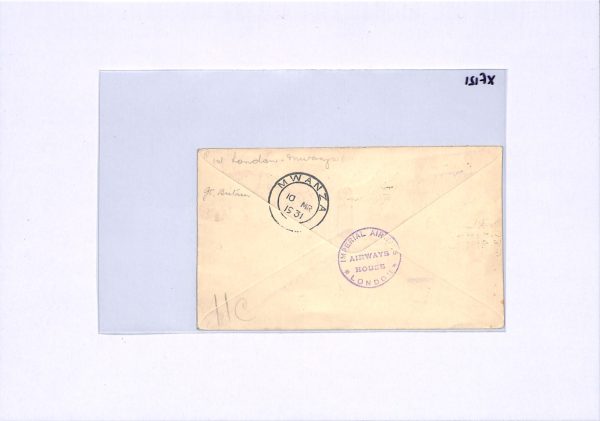 GB/TANGANYIKA Airmail KGV *CONTROL STRIP* Cover 1931 IMPERIAL FIRST FLIGHT XF121 - Image 8