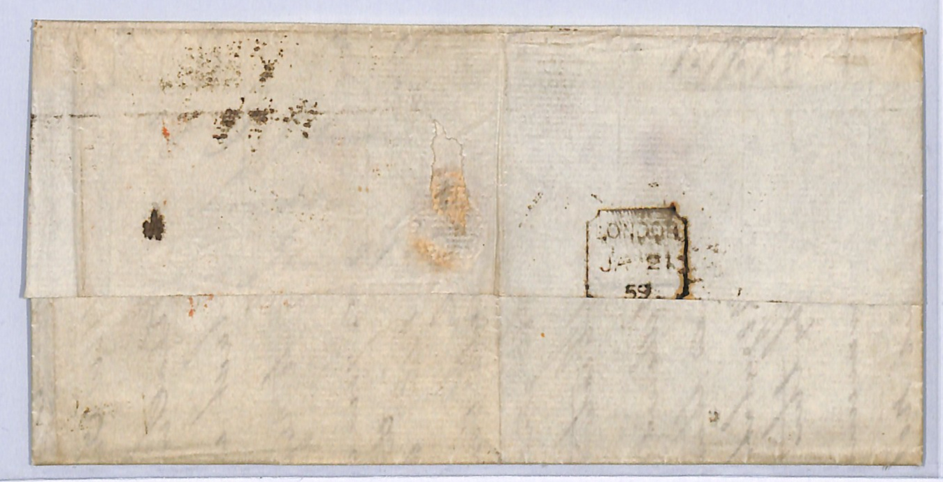 GB/USA TRANSATLANTIC Cover Underpaid? London EL New York 1859 6d Pair WA6 - Image 4