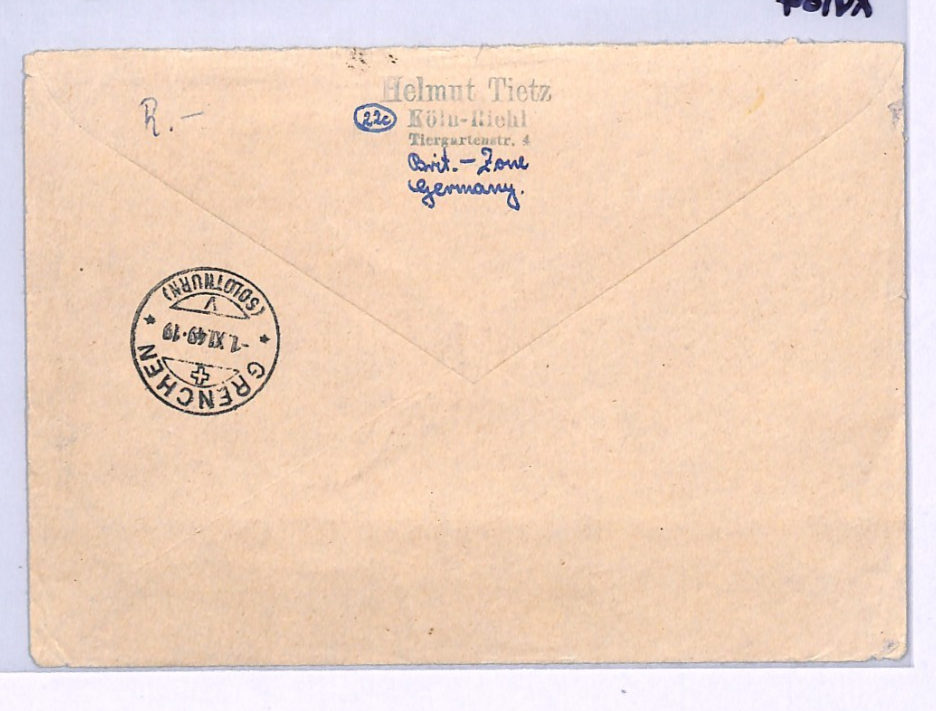 GERMANY 1949 Cover RHEINLAND-PFALZ * STAMP CENTENARY* Set Mixed Franking XV104 - Image 4
