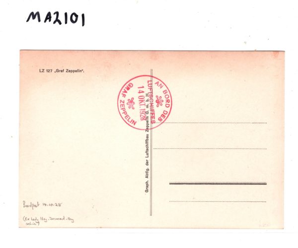 GERMANY AIRSHIP Real Photo Postcard Superb GRAF ZEPPELIN An Bord 1928 CDS MA2101 - Image 8