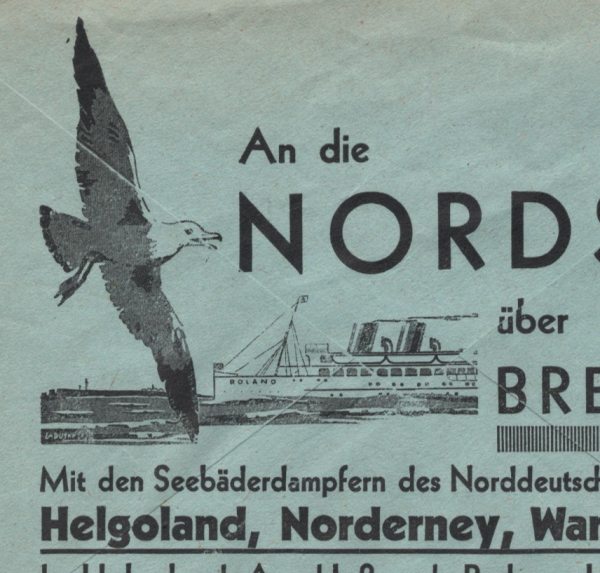 GERMANY Advert POLAR Cover NORDDEUTSCHER LLOYD Bremen Meter 1932 SHIP BIRD KZ355 - Image 5
