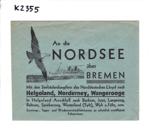 GERMANY Advert POLAR Cover NORDDEUTSCHER LLOYD Bremen Meter 1932 SHIP BIRD KZ355 - Image 8