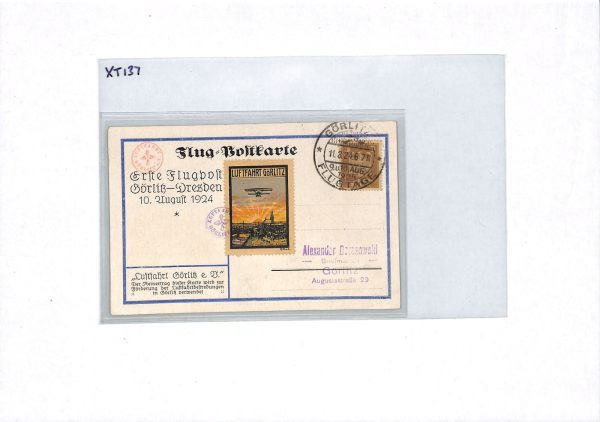 GERMANY Air Mail FIRST FLIGHT 1924 *LUFTFAHRT GÖRLITZ* Dresden Postcard XT137 - Image 9