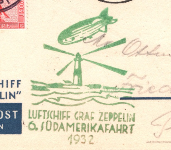 GERMANY An Bord ZEPPELIN Air 1m Card *6.SÜDAMERIKAFAHRT* 1932 LIGHTHOUSE KZ273 - Image 5