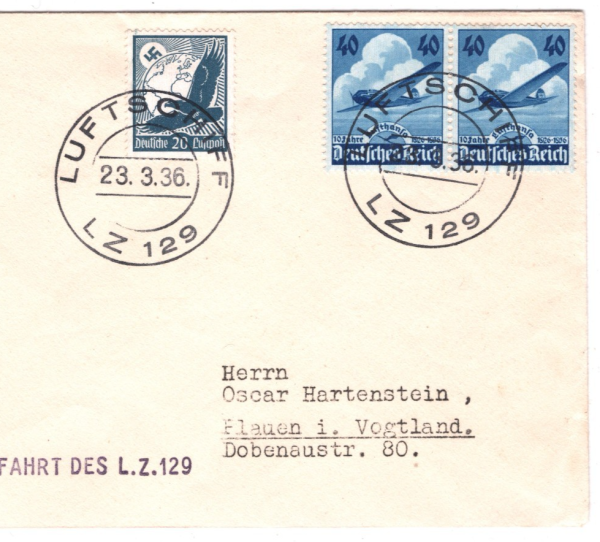 GERMANY An Bord ZEPPELIN *HINDENBURG* Air 1936 Sieger Card FIRST FLIGHT KZ317 - Image 6