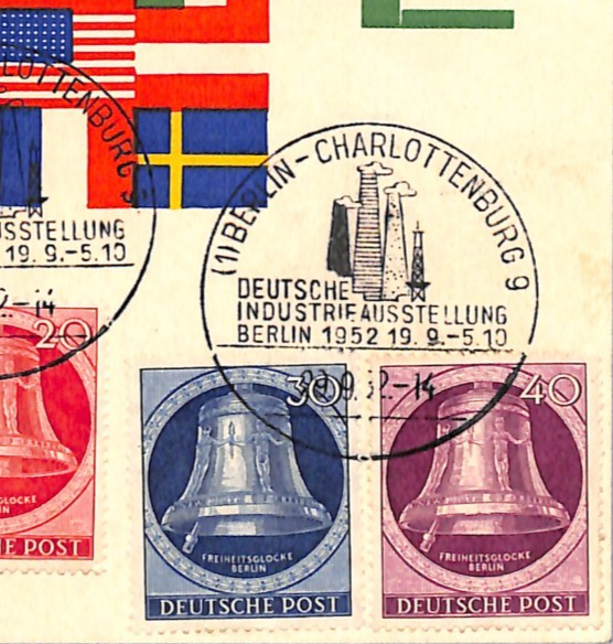 GERMANY BERLIN 1952 Expo Card *FREEDOM BELL* (1951) Full Set {5} c£200+** WA363 - Image 2