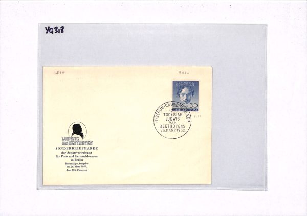 GERMANY (BERLIN) 1952 FDC *Beethoven* ILLUSTRATED First Day Cover MUSIC YG318 - Image 12