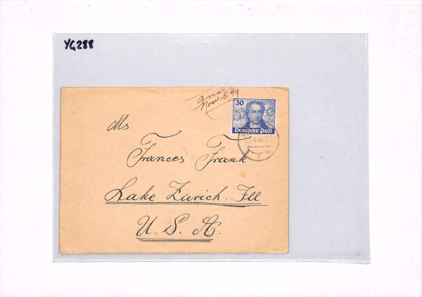 GERMANY (BERLIN) 30pf *GOETHE* Used 1949 CDS Cover USA POETRY {samwells}YG288 - Image 12