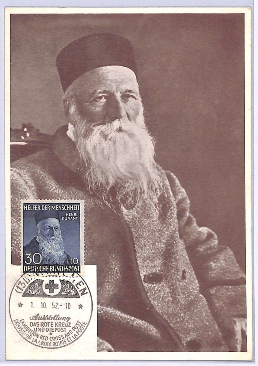 GERMANY Charity 30+10pf *Henri Dunant* (1951) MAXI-CARD 1952 Red Cross CDS WF381 - Image 3