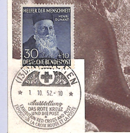 GERMANY Charity 30+10pf *Henri Dunant* (1951) MAXI-CARD 1952 Red Cross CDS WF381 - Image 5