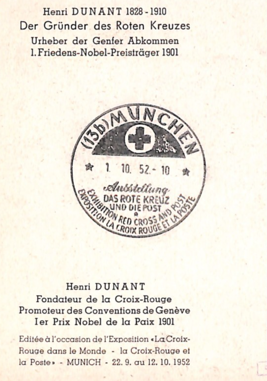 GERMANY Charity 30+10pf *Henri Dunant* (1951) MAXI-CARD 1952 Red Cross CDS WF381 - Image 8