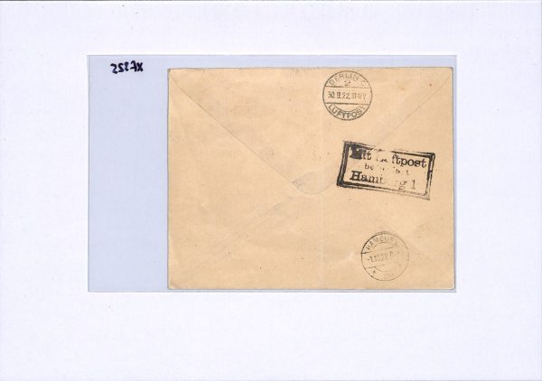GERMANY Cover 1922 Air Mail CARRIER PIGEON Set 5m Munich Reg Hamburg BIRDS XF325 - Image 12