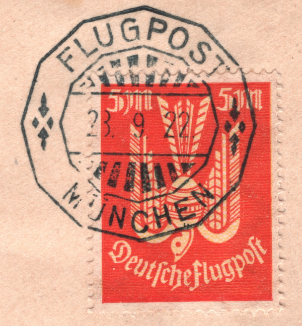 GERMANY Cover 1922 Air Mail CARRIER PIGEON Set 5m Munich Reg Hamburg BIRDS XF325 - Image 3