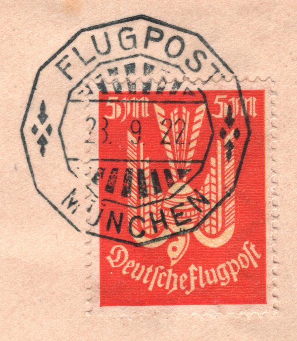 GERMANY Cover 1922 Air Mail CARRIER PIGEON Set 5m Munich Reg Hamburg BIRDS XF325 - Image 6