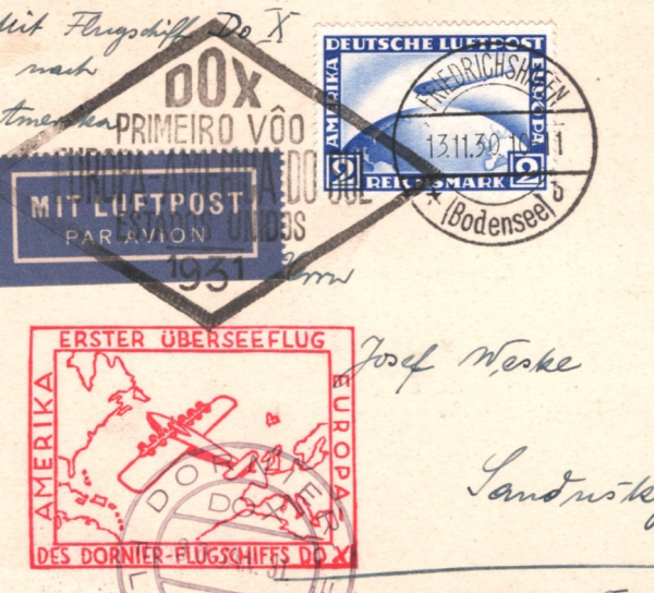 GERMANY Cover 1930 2m Zeppelin Air Mail DORNIER *Do X* FIRST FLIGHT USA KZ269 - Image 5
