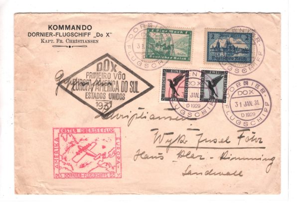 GERMANY Cover 1930 DORNIER *Do X* FIRST FLIGHT Kapt Christansen KOMMANDO KZ324 - Image 3