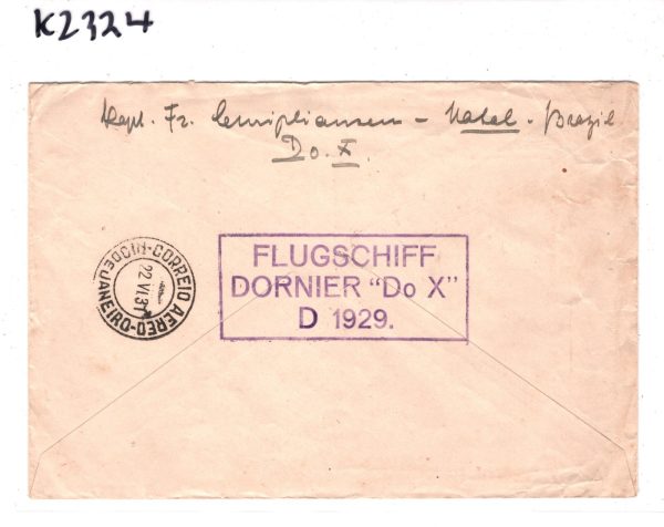 GERMANY Cover 1930 DORNIER *Do X* FIRST FLIGHT Kapt Christansen KOMMANDO KZ324 - Image 7
