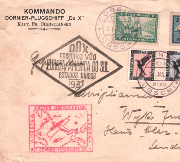 GERMANY Cover 1930 DORNIER *Do X* FIRST FLIGHT Kapt Christansen KOMMANDO KZ324