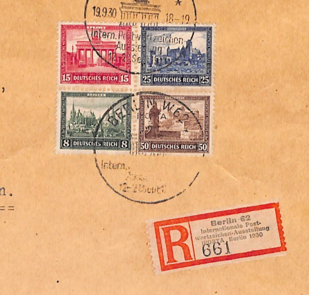 GERMANY Cover 1930 IPOSTA STAMP EXHIBITION Setenant *BLOCK* (ex Mini-Sheet)WT198 - Image 7