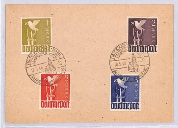 GERMANY Cover 1948 *DOVE OF PEACE* 5m HIGH VALUE SET Stationery Card BIRDS YG313 - Image 3