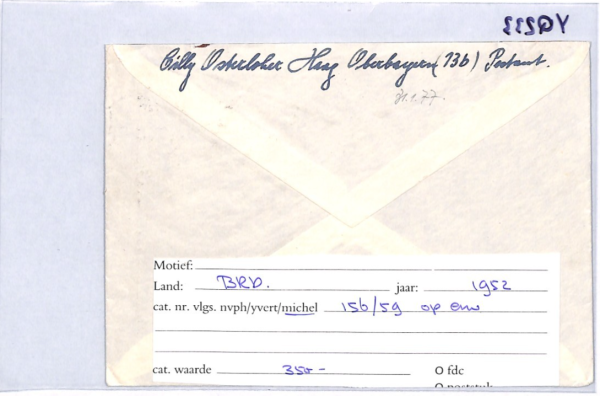 GERMANY Cover 1952 *HUMANITARIAN RELIEF FUND* Set{4} Fry 30+10pf Dunant YQ233 - Image 11