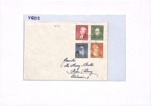 GERMANY Cover 1952 *HUMANITARIAN RELIEF FUND* Set{4} Fry 30+10pf Dunant YQ233 - Image 12
