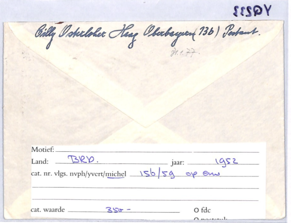 GERMANY Cover 1952 *HUMANITARIAN RELIEF FUND* Set{4} Fry 30+10pf Dunant YQ233 - Image 9