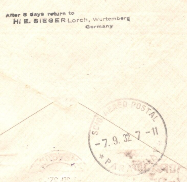 GERMANY Cover 2m ZEPPELIN Air 1932 *5.SUDAMERIKAFAHRT* Eagle PARAGUAY MA2119 - Image 9