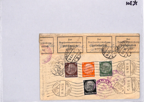 GERMANY Cover *GERMAN COLONIZER'S JUBILEE* Set{4} Waldenburg 1934 Censor YG301 - Image 12